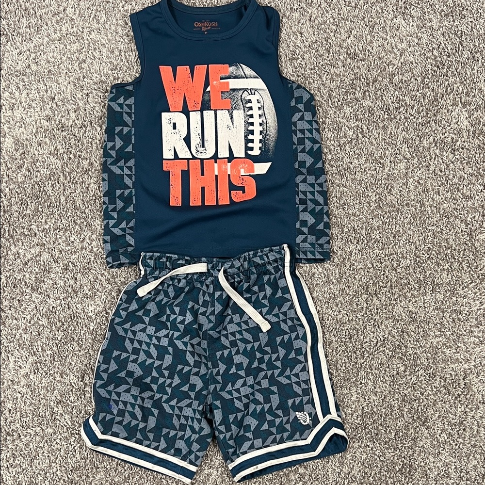 Carter's Blue Long Sleeve Tee and Shorts Set